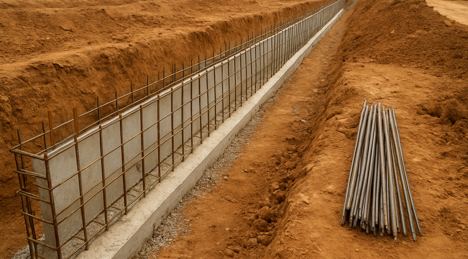 Cimientos de la construcción del Persa Rodoviario